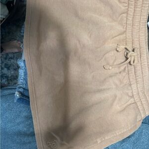 Tan Drawstring skirt made with fleece material